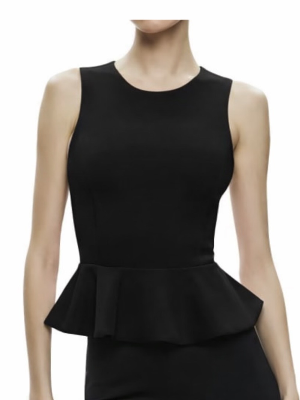 Like New, Alice + Olivia Black Sleeveless Peplum Tank